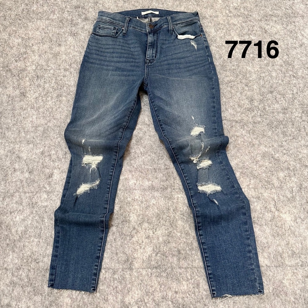 PacSun Womens High Rise Jegging Distressed Blue Skinny Jeans Size 27 Raw Hem
